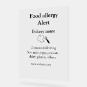 Voeding allergie Alarm voeg tekst toe voedselitems Acryl Bord (Hoek)