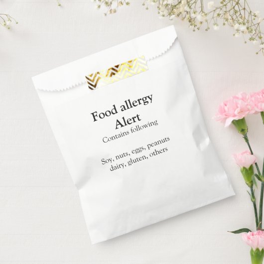 Voeding allergie Alarm voeg tekst toe voedselitems Bedankzakje (Gezegeld)
