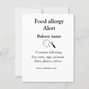 Voeding allergie Alarm voeg tekst toe voedselitems Briefkaart