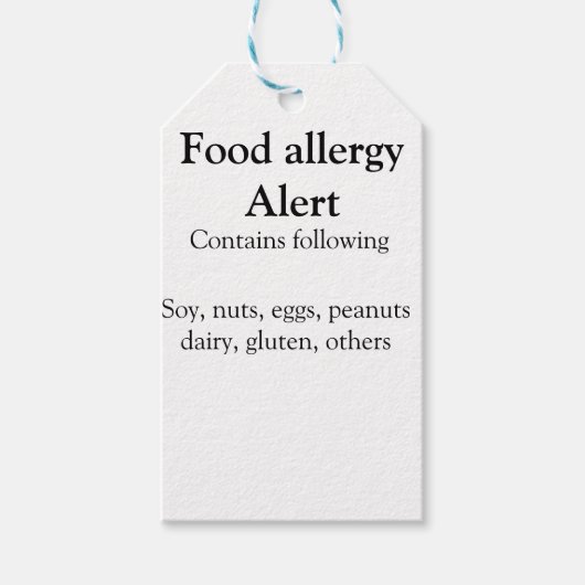 Voeding allergie Alarm voeg tekst toe voedselitems Cadeaulabel (Voorkant)