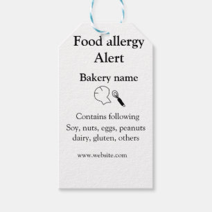 Voeding allergie Alarm voeg tekst toe voedselitems Cadeaulabel