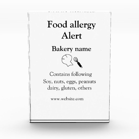 Voeding allergie Alarm voeg tekst toe voedselitems Fotoblokken (Voorkant)