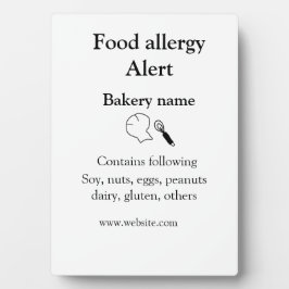 Voeding allergie Alarm voeg tekst toe voedselitems Fotoplaat