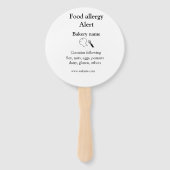 Voeding allergie Alarm voeg tekst toe voedselitems Handwaaier (Achterkant)