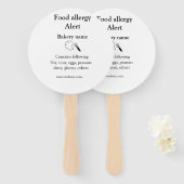 Voeding allergie Alarm voeg tekst toe voedselitems Handwaaier (Voorkant en achterkant)