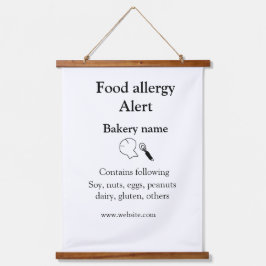 Voeding allergie Alarm voeg tekst toe voedselitems Hangend Wandkleed