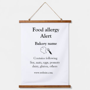 Voeding allergie Alarm voeg tekst toe voedselitems Hangend Wandkleed