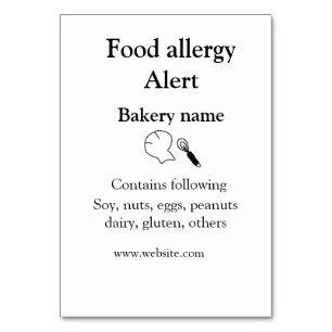 Voeding allergie Alarm voeg tekst toe voedselitems Kaart