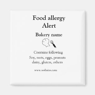 Voeding allergie Alarm voeg tekst toe voedselitems Magneet