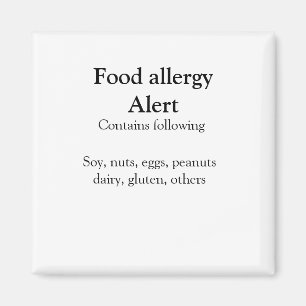 Voeding allergie Alarm voeg tekst toe voedselitems Magneet