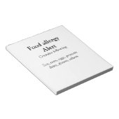 Voeding allergie Alarm voeg tekst toe voedselitems Notitieblok (Schuin)