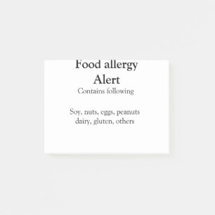 Voeding allergie Alarm voeg tekst toe voedselitems Post-it® Notes