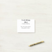 Voeding allergie Alarm voeg tekst toe voedselitems Post-it® Notes (Op bureau)