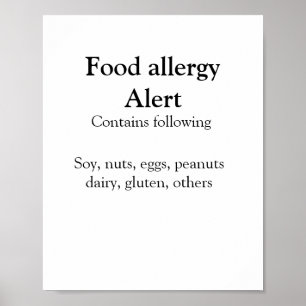 Voeding allergie Alarm voeg tekst toe voedselitems Poster