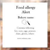 Voeding allergie Alarm voeg tekst toe voedselitems Raamsticker (Vel 2)