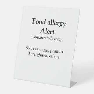 Voeding allergie Alarm voeg tekst toe voedselitems Reclamebord Met Voetstuk