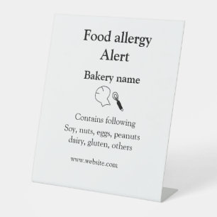 Voeding allergie Alarm voeg tekst toe voedselitems Reclamebord Met Voetstuk