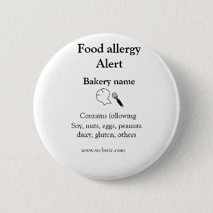 Voeding allergie Alarm voeg tekst toe voedselitems Ronde Button 5,7 Cm