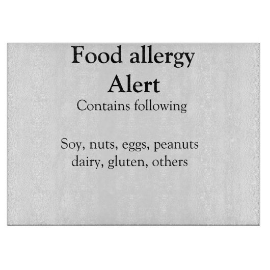 Voeding allergie Alarm voeg tekst toe voedselitems Snijplank (Voorkant)