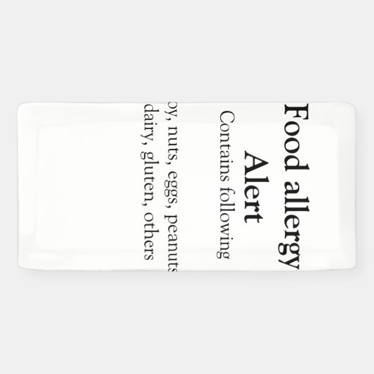 Voeding allergie Alarm voeg tekst toe voedselitems Spandoek (Horizontaal)