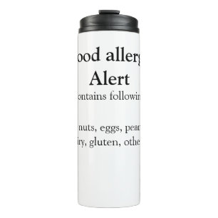 Voeding allergie Alarm voeg tekst toe voedselitems Thermosbeker