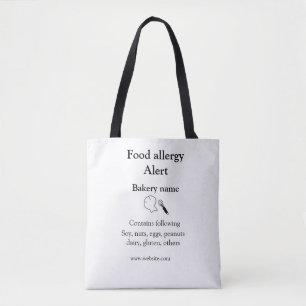 Voeding allergie Alarm voeg tekst toe voedselitems Tote Bag