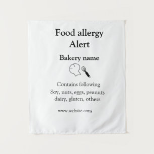 Voeding allergie Alarm voeg tekst toe voedselitems Wandkleed