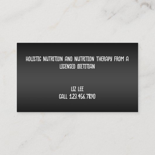 Voeding Diëtiste Foodie Visitekaartje (Achterkant)
