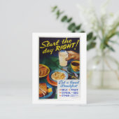  voeding Eat Breakfast Milk Fruit Cerea Briefkaart (Staand voorkant)