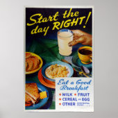  voeding Eat Breakfast Milk Fruit Cerea Poster (Voorkant)