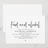 Voeding en alcohol, modern Casual Vrijgezellenfees Kaart (Voorkant / Achterkant)