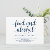 Voeding en alcohol, moderne Vrijgezellenfeest fees Kaart (Staand voorkant)