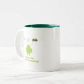 Voeding en code zijn vaak synoniem (Android) Tweekleurige Koffiemok (Voorkant links)