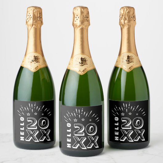 Voeding- en dranklabelset sparkling wijnetiket (Flessen)