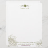 Voeding en Drink. druiven Briefhoofd Ontwerp (Voorkant / Achterkant)