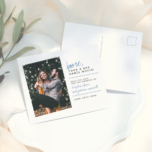 Voeding en slechte dans   Blauw handschrift Briefkaart