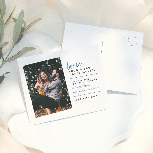 Voeding en slechte dans | Blauw handschrift Briefkaart