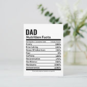 Voeding Feiten Grappige Vader Gepersonaliseerde Na Briefkaart (Staand voorkant)