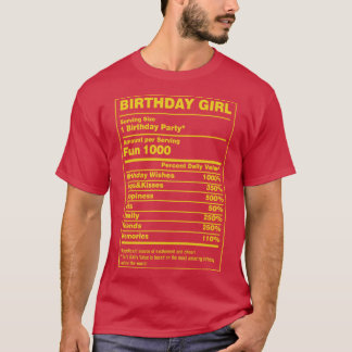 Voeding Feiten Verjaardag Meisje T-shirt