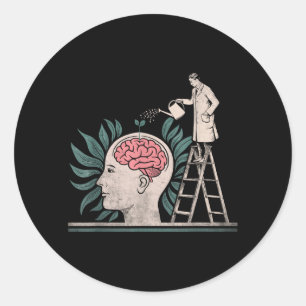 Voeding Hersen Geestelijke Gezondheid Bewustzijn V Ronde Sticker