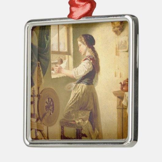 Voeding in de winter metalen ornament (Links)