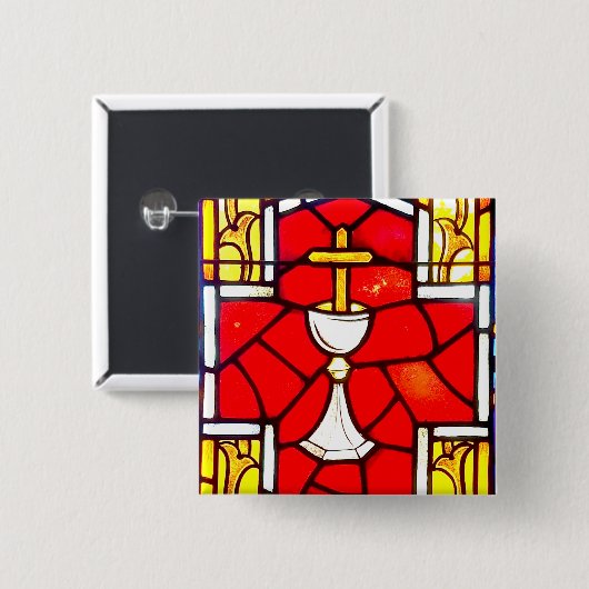 Voeding in het bloed vierkante button 5,1 cm (Voorkant /achterkant)