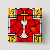 Voeding in het bloed vierkante button 5,1 cm (Voorkant)