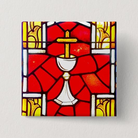 Voeding in het bloed vierkante button 5,1 cm (Voorkant)