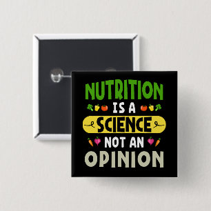 Voeding is een wetenschap, geen mening voedingsdes vierkante button 5,1 cm