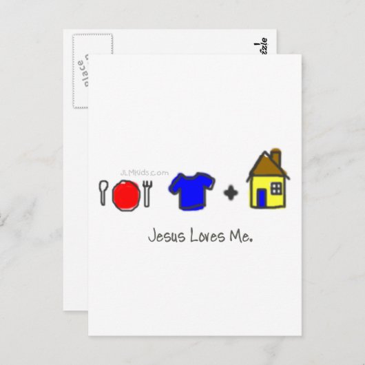 Voeding, kleding en schelp briefkaart (Voorkant / Achterkant)