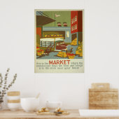 Voeding markeert WPA-vintage-poster Poster (Keuken)
