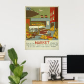 Voeding markeert WPA-vintage-poster Poster (Thuiskantoor)