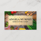 Voeding op Houten Table | Goud Lijst | Keukengeree Visitekaartje (Voorkant)