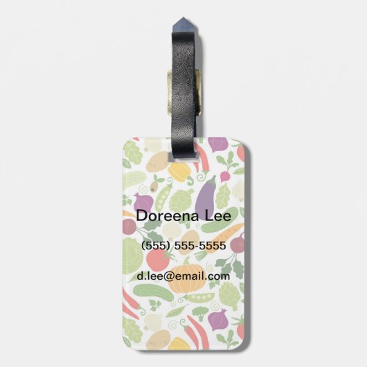 Voeding op witte achtergrond bagagelabel (Achterkant verticaal)